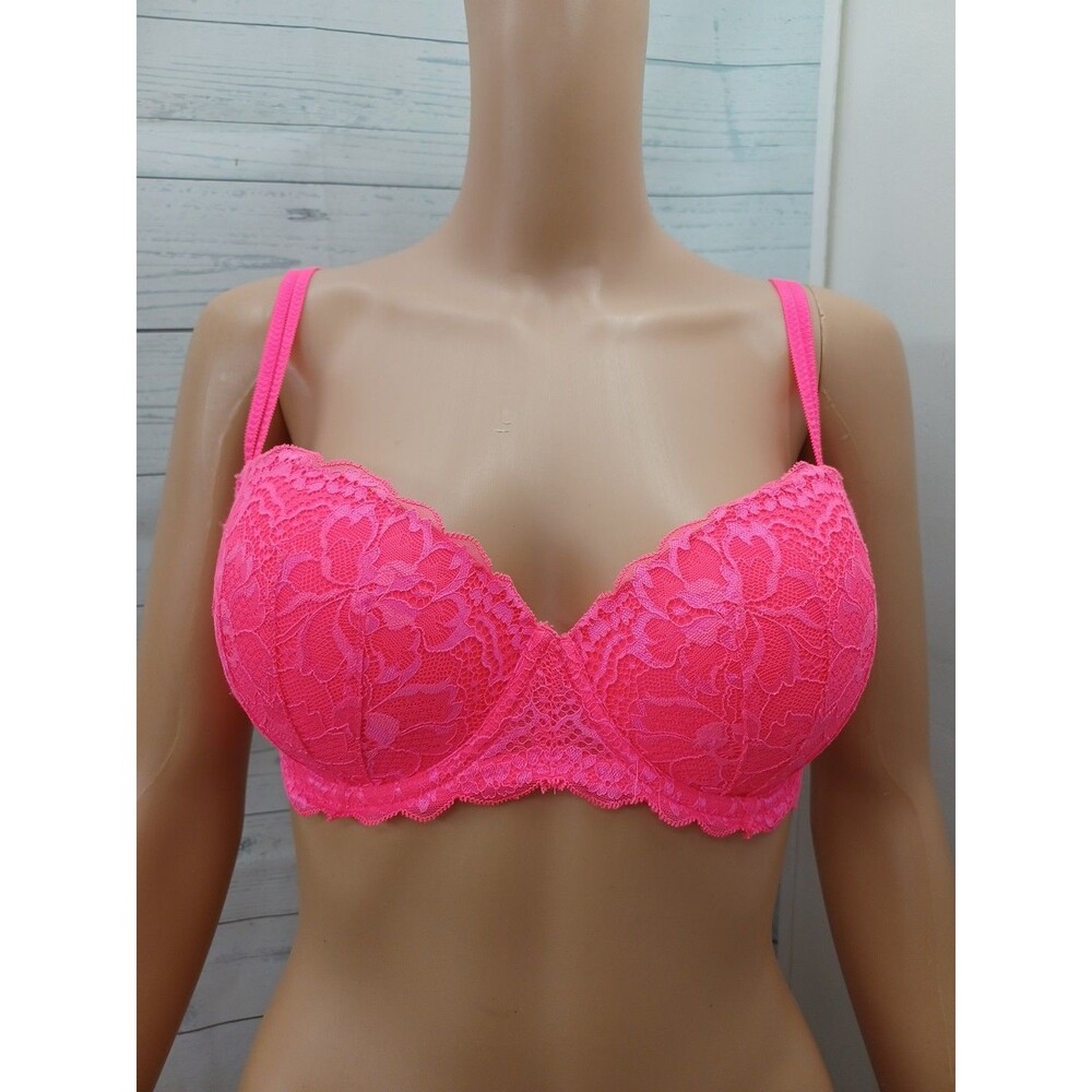 Victoria's Secret Hot Pink Lace Underwire Bra